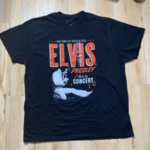 Elvis Presley Live in Concert Black Graphic T-Shirt Size XXL